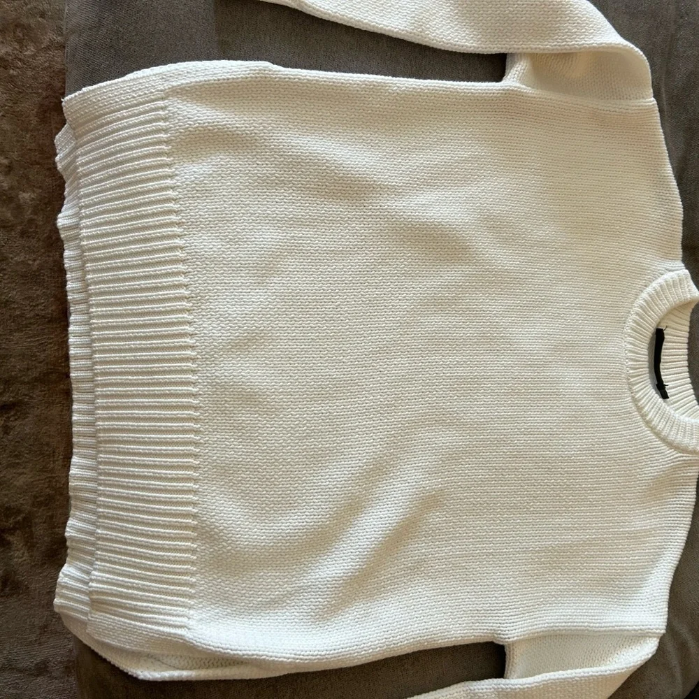 Jenni Kayne Cream Knit Crewneck Sweater